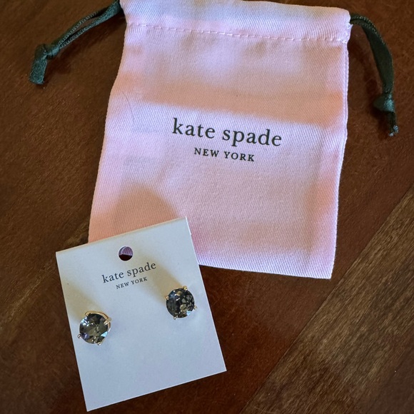 kate spade Jewelry - Kate Spade Gumdrop Stud Earrings Black Crystal NWT